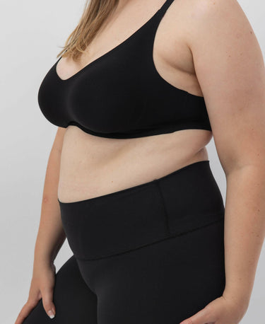 Black V - Neck Soft Bra - Soft Essentials